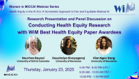 WiM Presents: Conducting Health Equity Research - Presentation and Panel Discussion